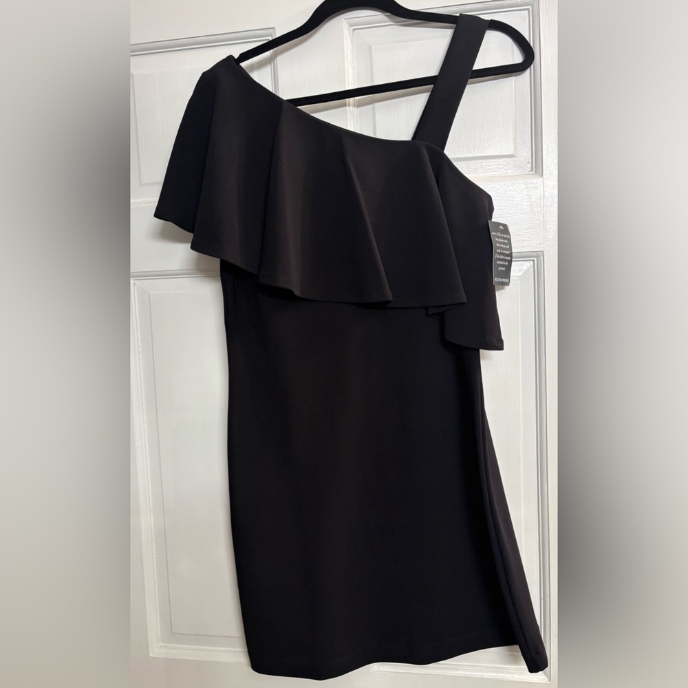 Boston Proper Black‎ One-Shoulder Dress S NWT